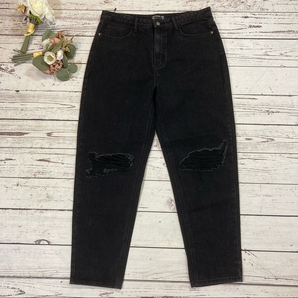 Pretty little things mom high waist distressed black jeans NWOT - Picture 3 of 6